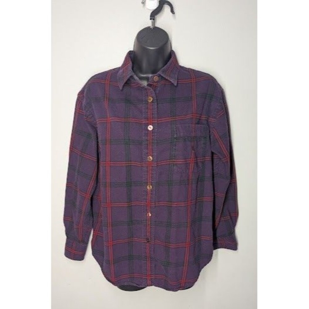 Lauren Ralph Lauren Flannel Shirt M Women’s Multicolor Plaid Purple Red Cotton